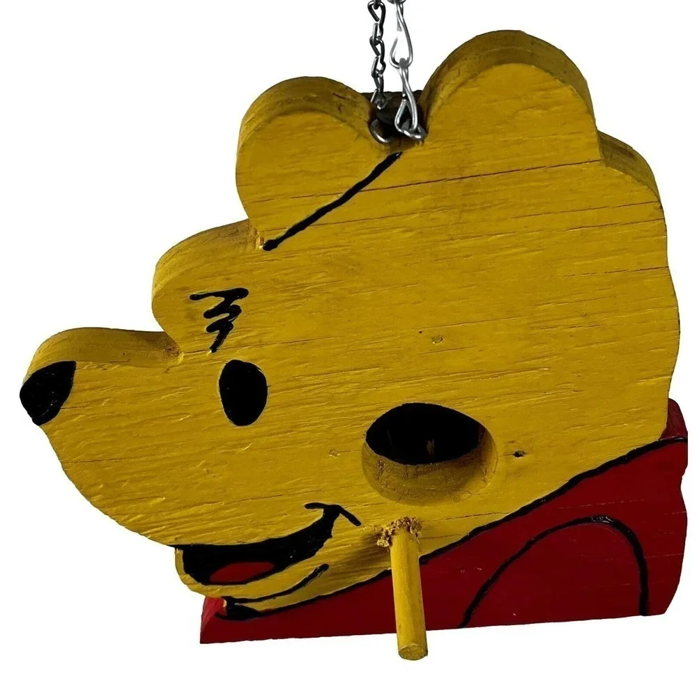 WINNIE the POOH Handmade Wooden Bird House Decoration Nesting Box or Decoration